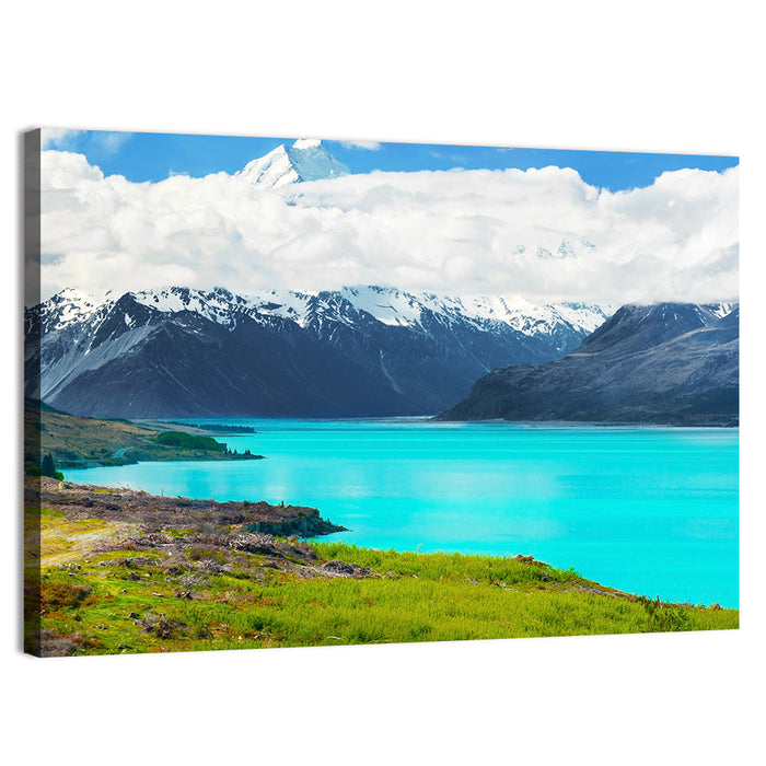 Turquoise Lake Pukaki with Mount Cook Wall Art as a canvas print