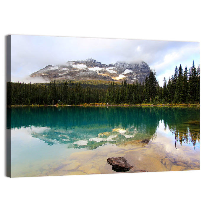 Lake O Hara Mountain Reflection Wall Art as a canvas print