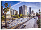 Los Angeles Freeway to Downtown Skyline Wall Art