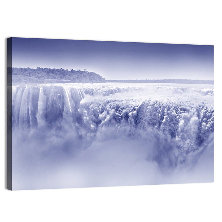 Iguazu Falls Blue Monochrome Wall Art