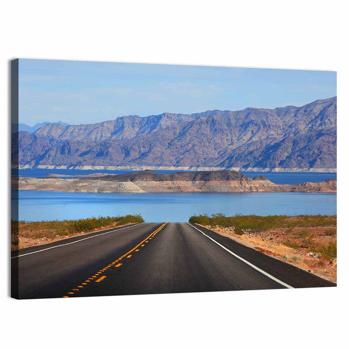 Lake Mead Road Perspective Wall Art as a canvas print