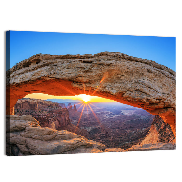 Mesa Arch Sunburst Wall Art as a canvas print