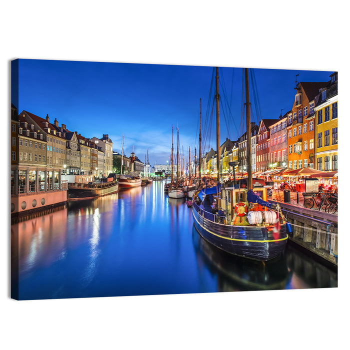 Nyhavn Canal at Dusk Wall Art as a canvas print