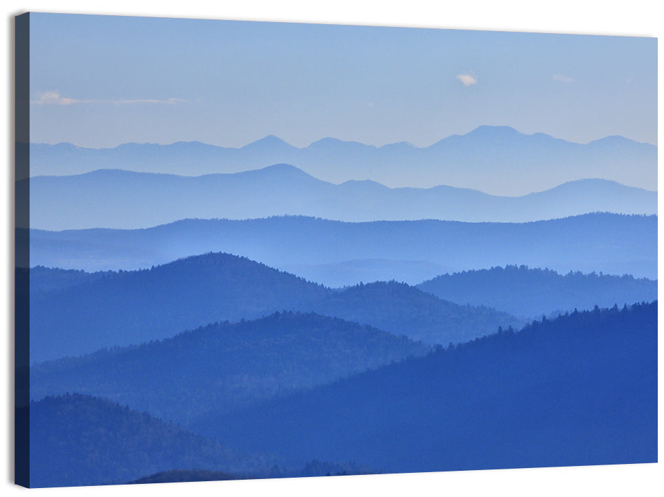 Misty Blue Mountain Valley Wall Art