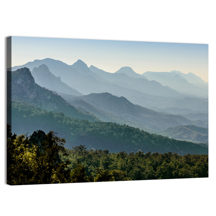 Misty Mountain Ridges Wall Art as a canvas print