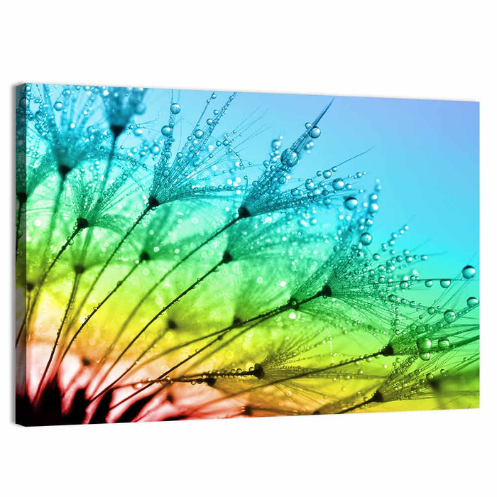Dewy Dandelion Close-up Wall Art as a canvas print