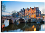 Brouwersgracht Canal Bridge at Dusk Wall Art