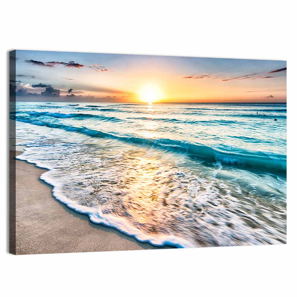 Cancun Beach Sunrise Wall Art