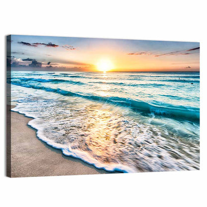 Cancun Beach Sunrise Wall Art