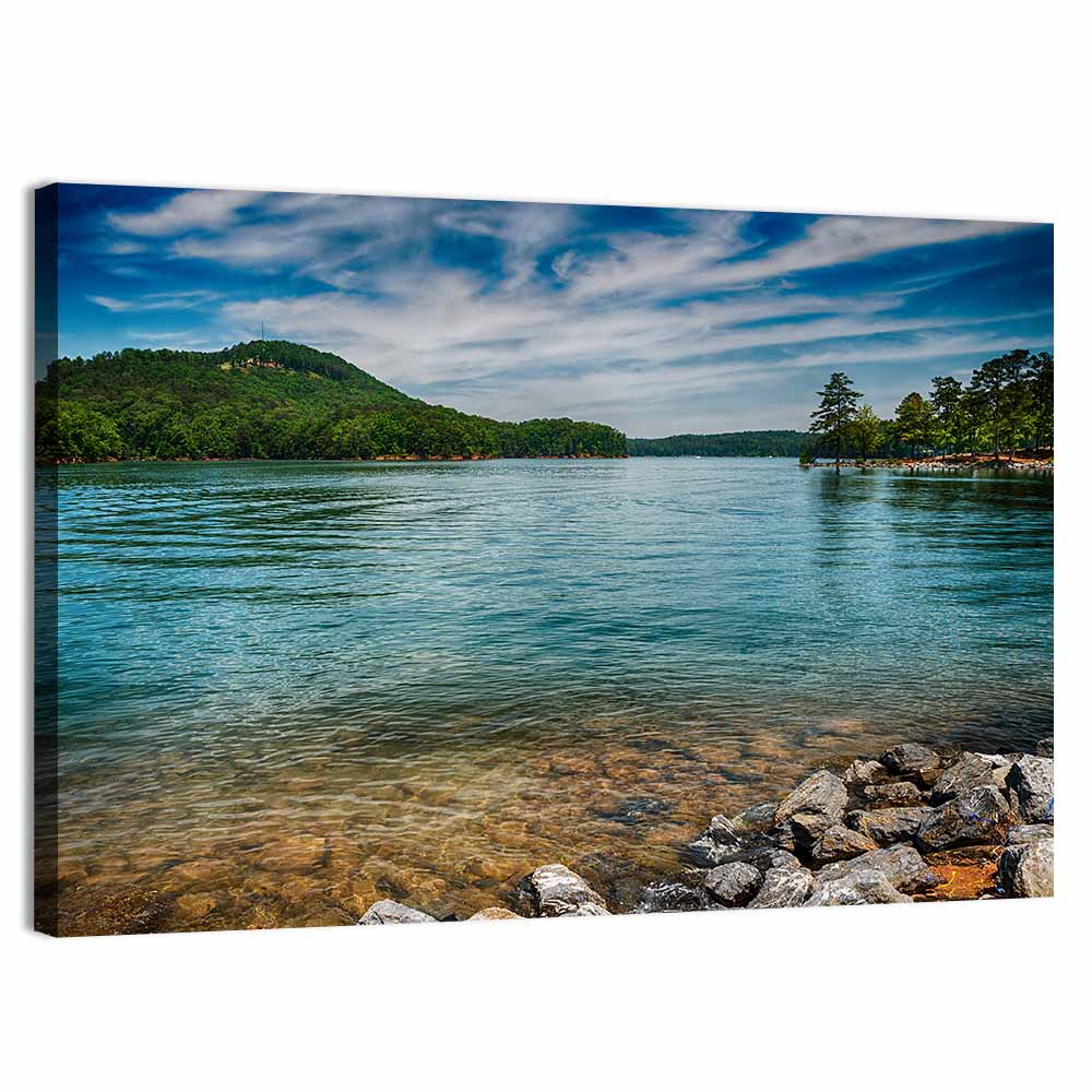 Lake Allatoona Rocky Shoreline Wall Art, canvas print, landscape