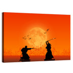 Moonlit Samurai Duel Wall Art