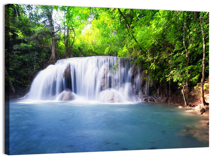 Erawan Waterfall Emerald Pool Wall Art as a canvas print