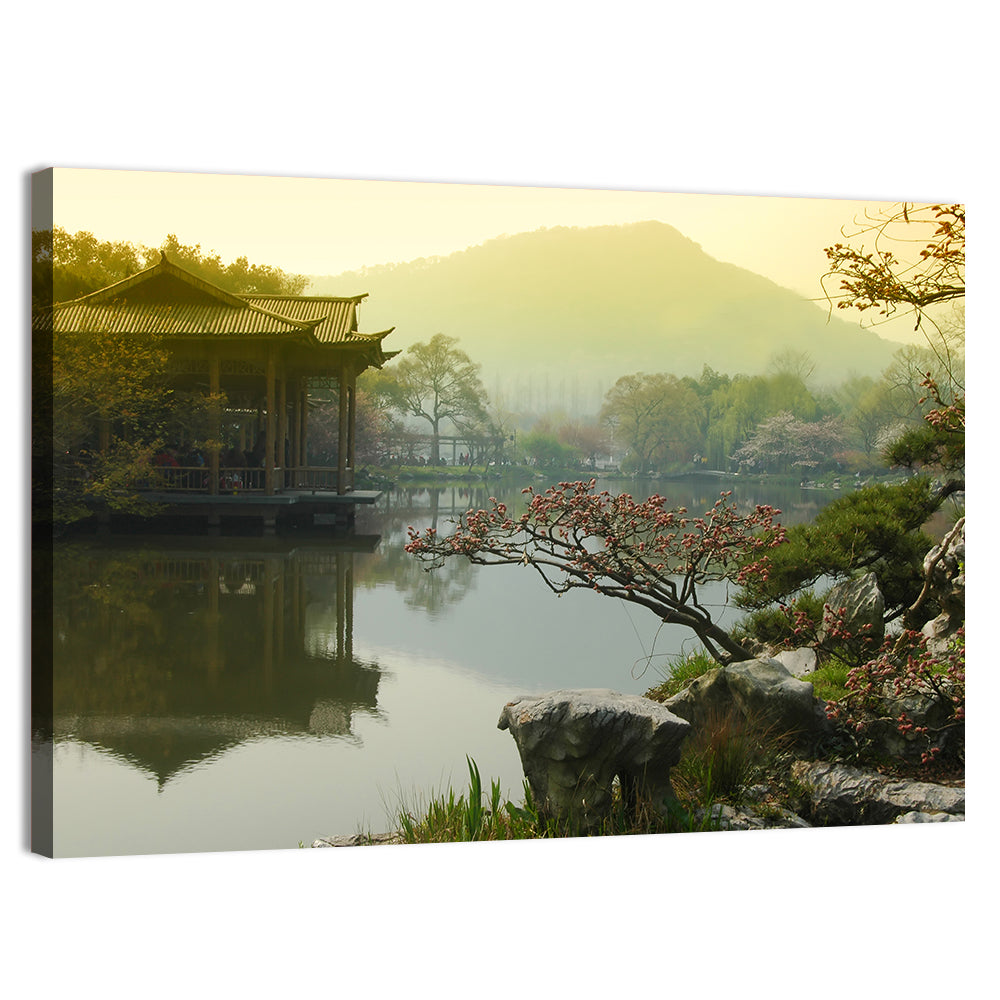 West Lake Morning Pavilion Wall Art