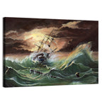 Ship in a Sea Storm Wall Art