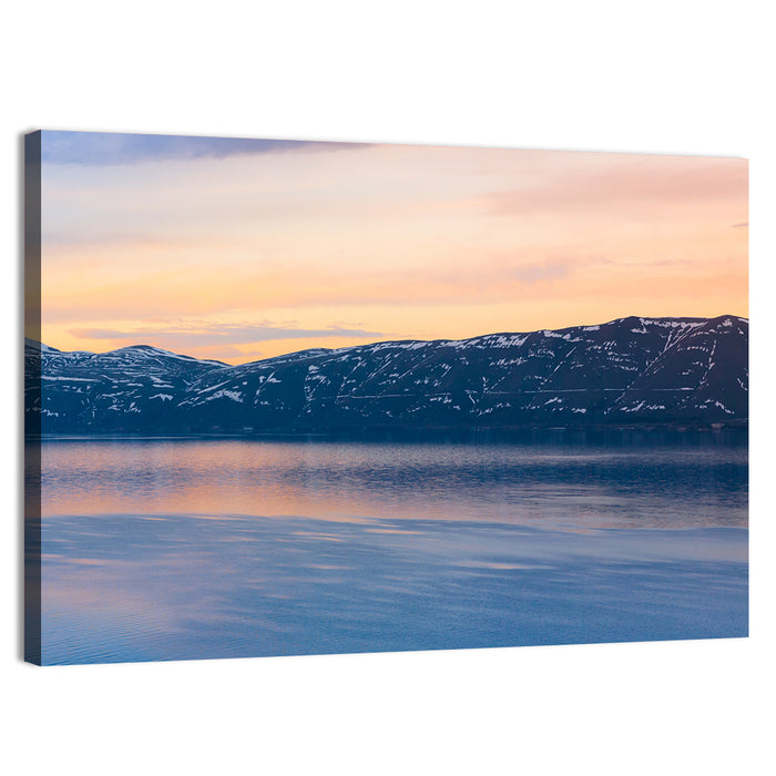 Lake Sevan Evening Reflection Wall Art as a canvas print