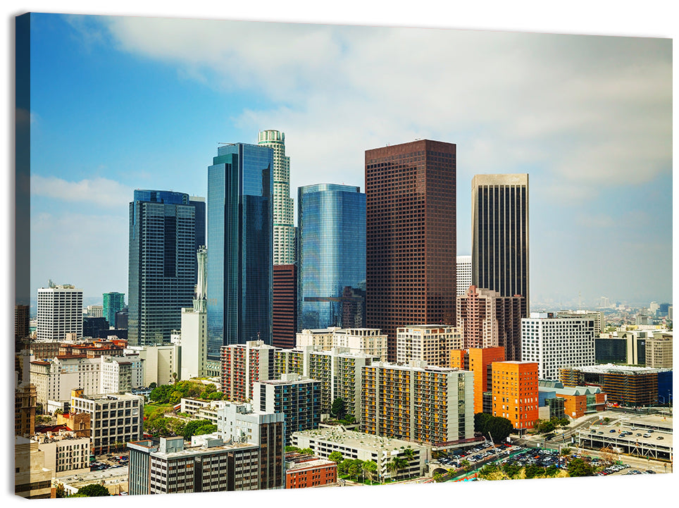 Downtown Los Angeles Skyline Cityscape Wall Art, canvas print, landscape