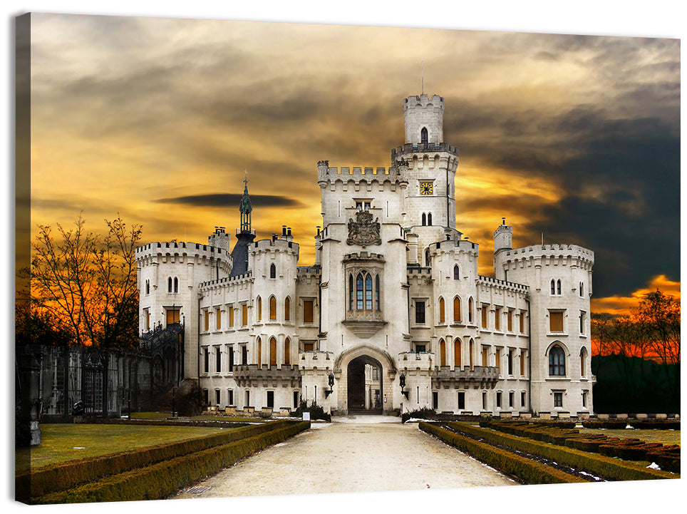 Hluboká Castle at Sunset Wall Art
