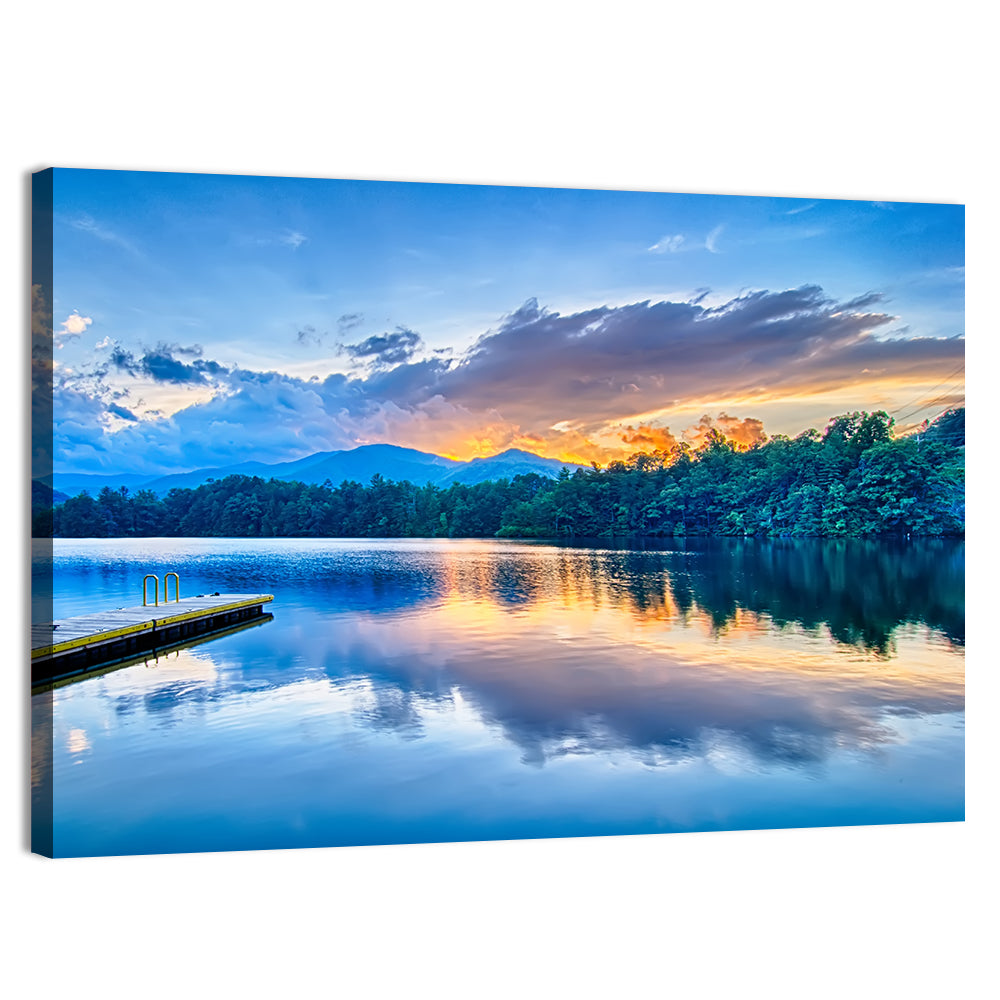 Santeetlah Lake at Golden Hour Wall Art, canvas print, landscape