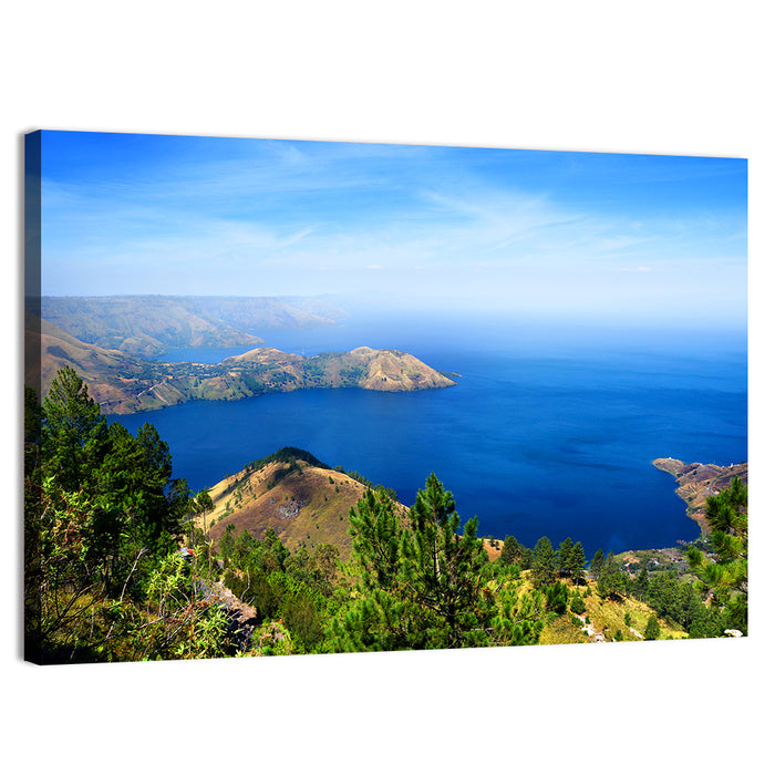 Lake Toba Aerial View Wall Art as a canvas print