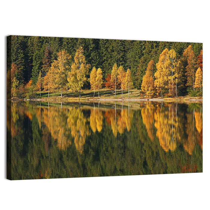 Saint Anna Lake Autumn Reflection Wall Art as a canvas print