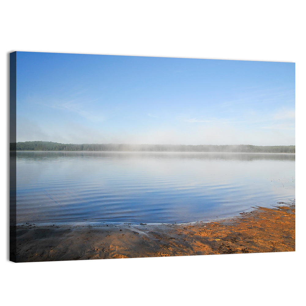 Morning Fog Over Abitibi Lake Wall Art
