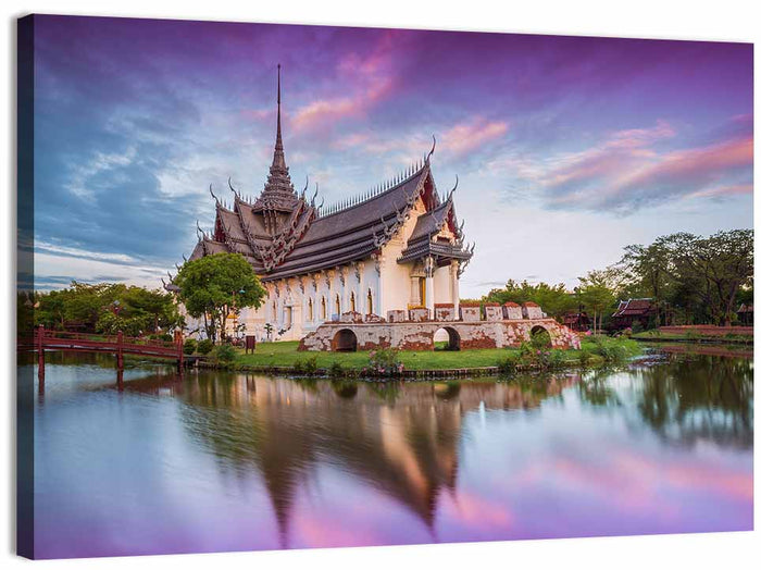 Sanphet Prasat Palace at Dusk Wall Art as a canvas print