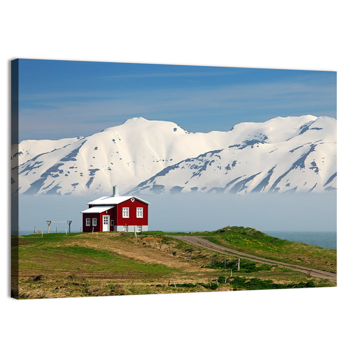Red House by Fjord Wall Art as a canvas print