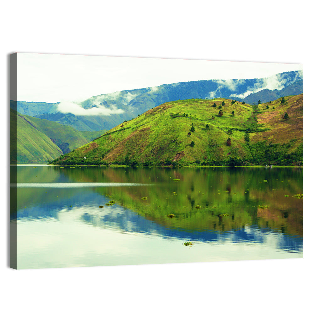 Lake Toba Reflection Wall Art, canvas print, landscape