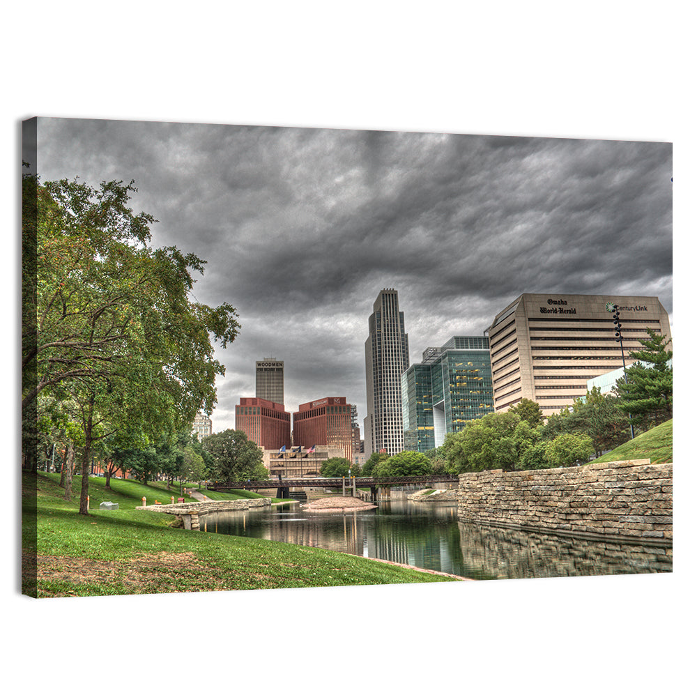 Omaha Skyline at Gene Leahy Mall Wall Art