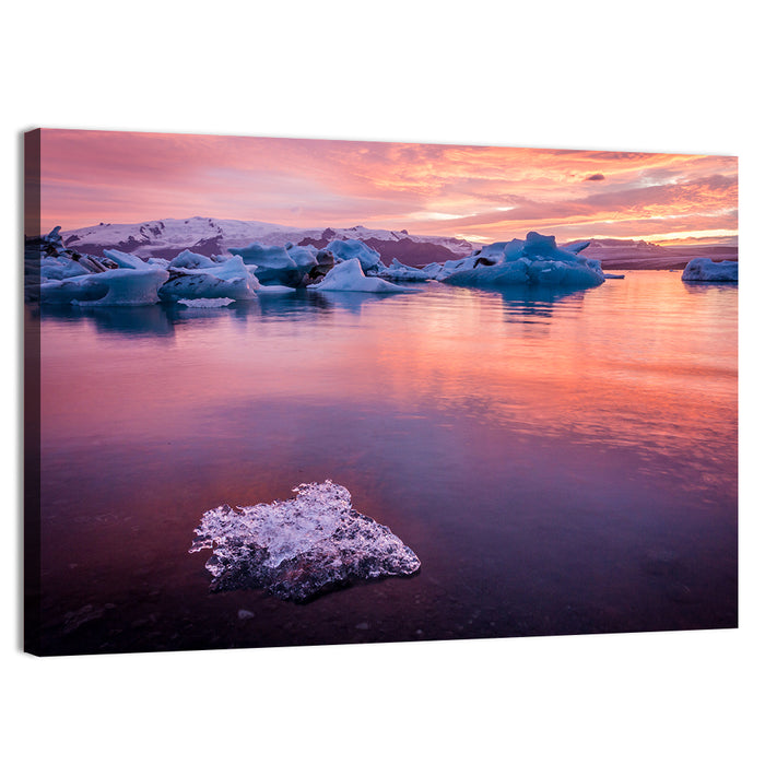 Jökulsárlón Dusk Lagoon Wall Art as a canvas print