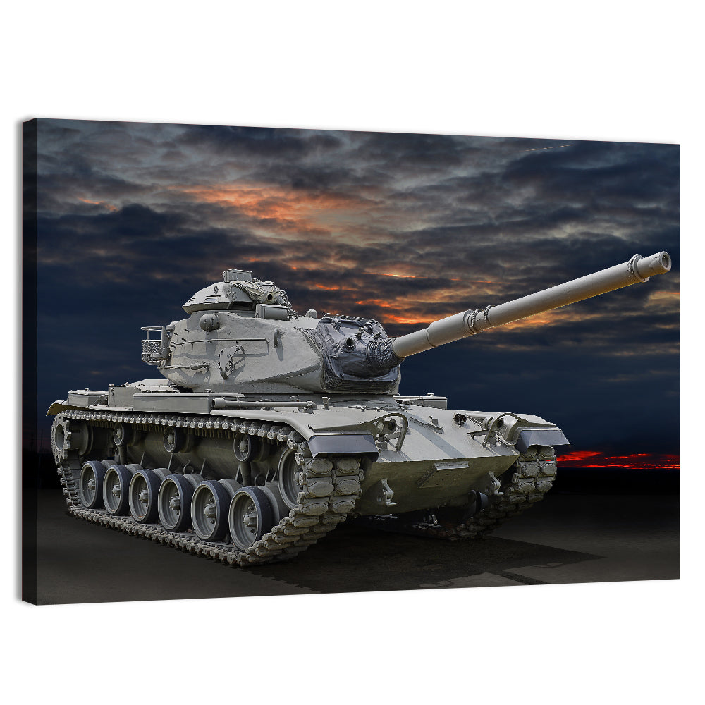 Military Tank on Petrol Wall Art