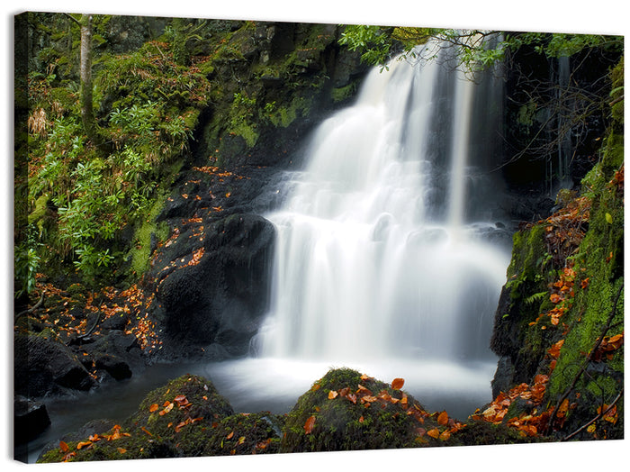 Autumn Waterfall in Tobermory Wall Art as a canvas print