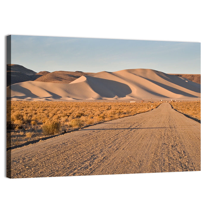 Sand Mountain Dune Road Wall Art as a canvas print