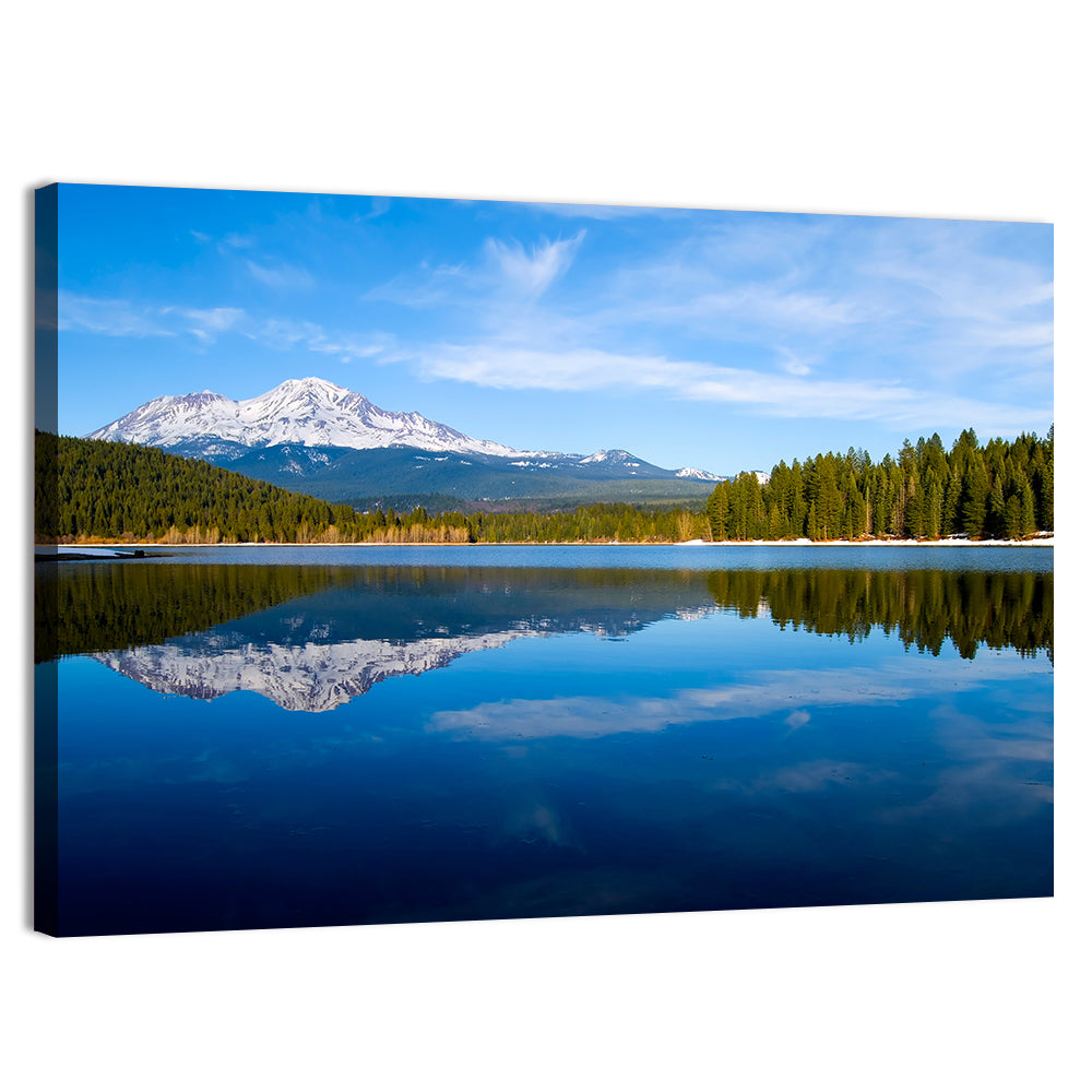 Northern California Snow Capped Lake Wall Art, canvas print, landscape
