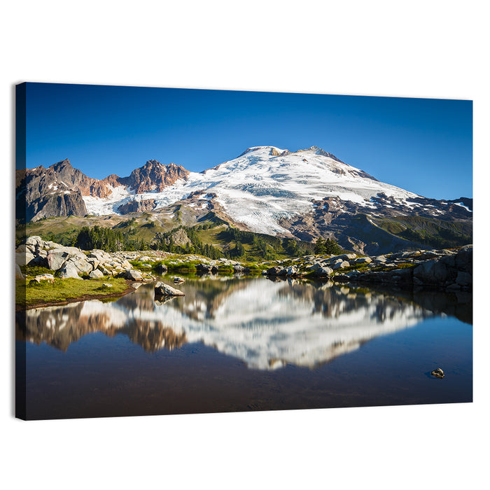 Snow-capped Mount Baker Wall Art as a canvas print