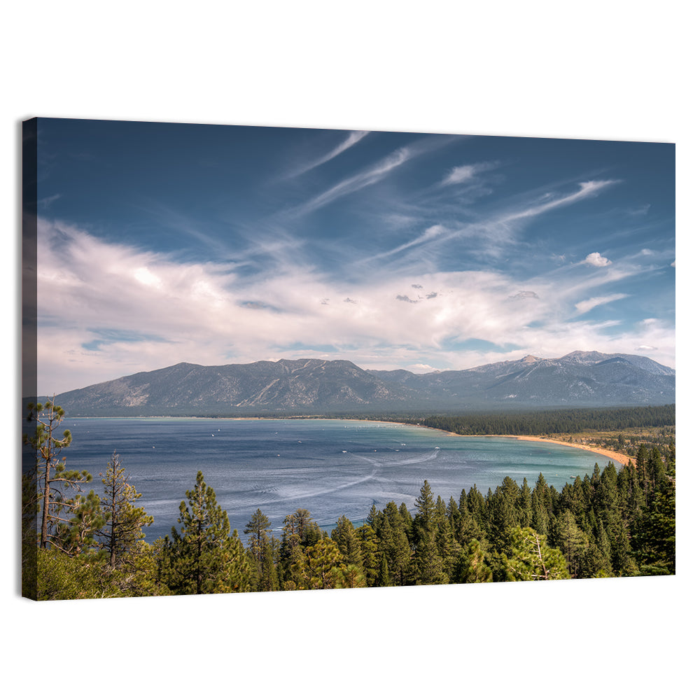 Pines Above a Blue Lake Wall Art