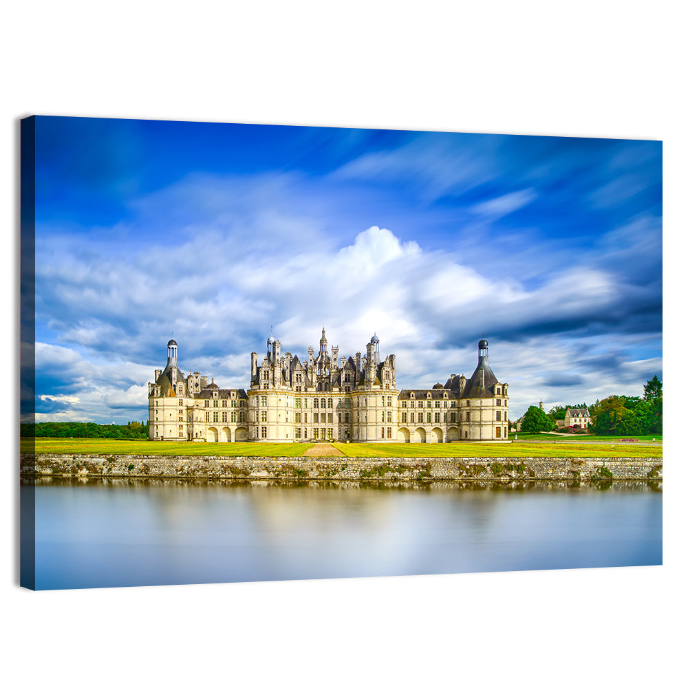 Château De Chambord Reflection Wall Art, canvas print, landscape