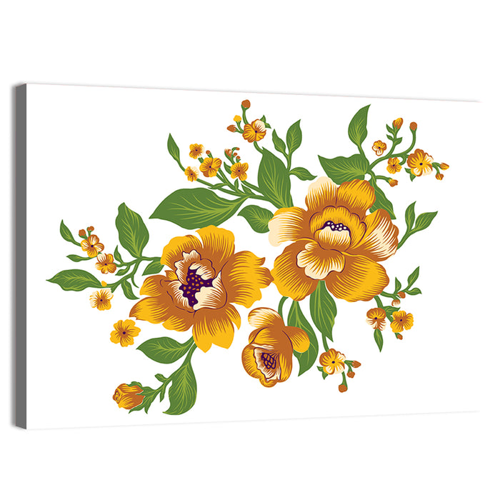 Fresh Floral Watercolor Bouquet Wall Art as a canvas print