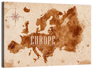 Retro Europe Map Wall Art