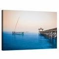 Outrigger Boat and Pier Wall Art