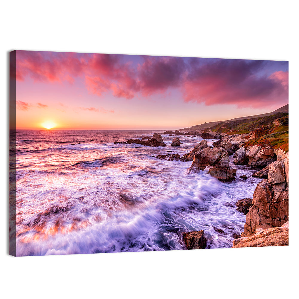 Dusk Over California Cliffs Wall Art, canvas print, landscape