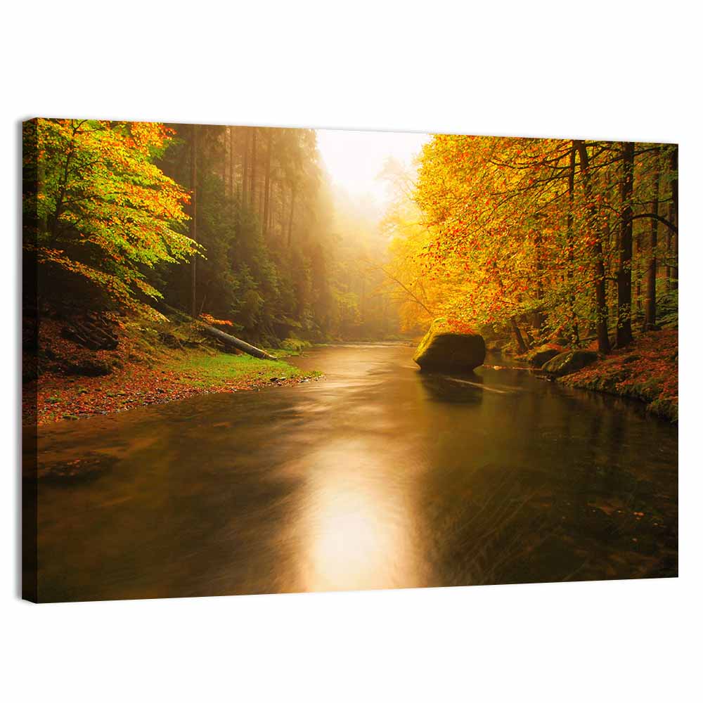 Misty Mountain River Wall Art