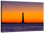 Minimalist Lighthouse Silhouette at Twilight Wall Art