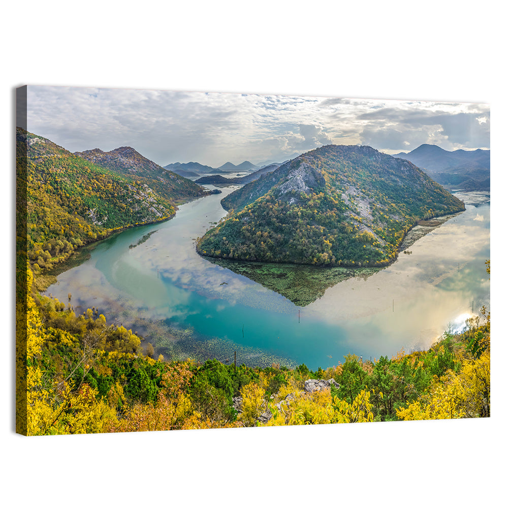 Rijeka Crnojevića Bend, Lake Skadar Wall Art, canvas print, landscape