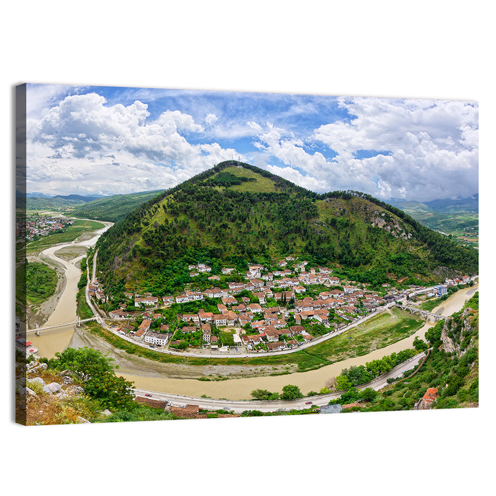 Berat Osum River View Wall Art, canvas print, landscape