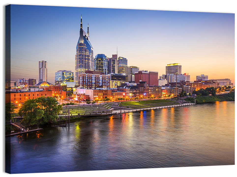 Nashville Skyline Over the Cumberland River Wall Art