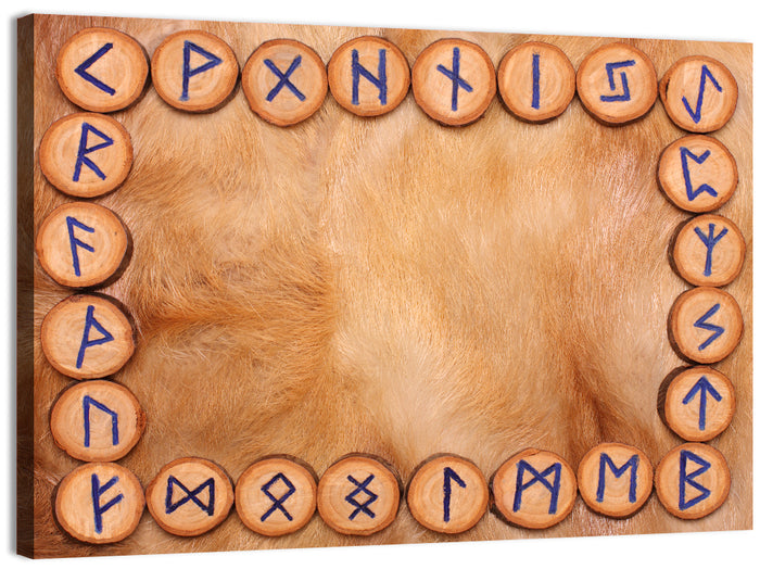 Elder Futhark Rune Frame Wall Art as a canvas print