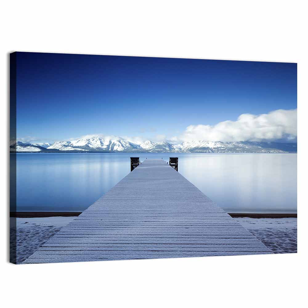 Frosted Pier at Lake Tahoe Wall Art