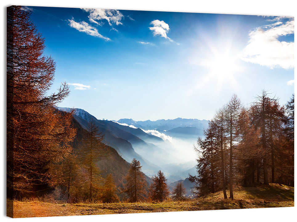 Val D Aosta Valley Morning Light Wall Art, canvas print, landscape