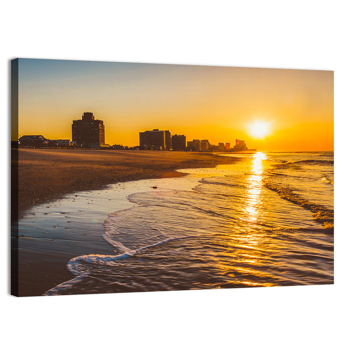 Ventnor Beach Sunrise Reflection Wall Art as a canvas print